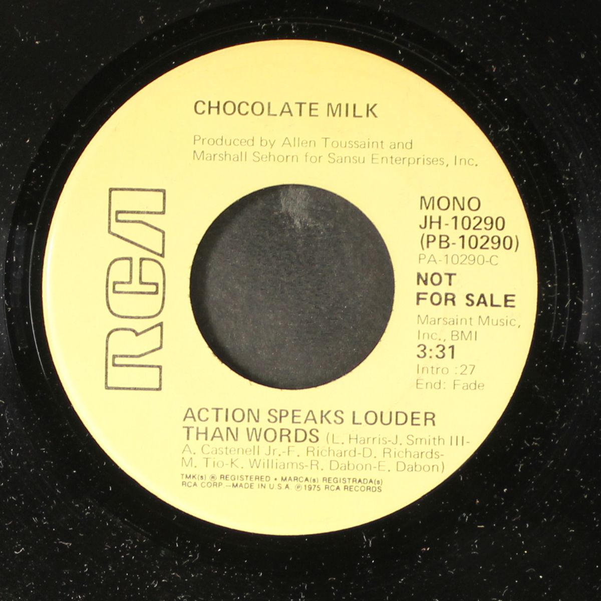 action speaks louder than words / ain't nothin' but a thing by CHOCOLATE MILK