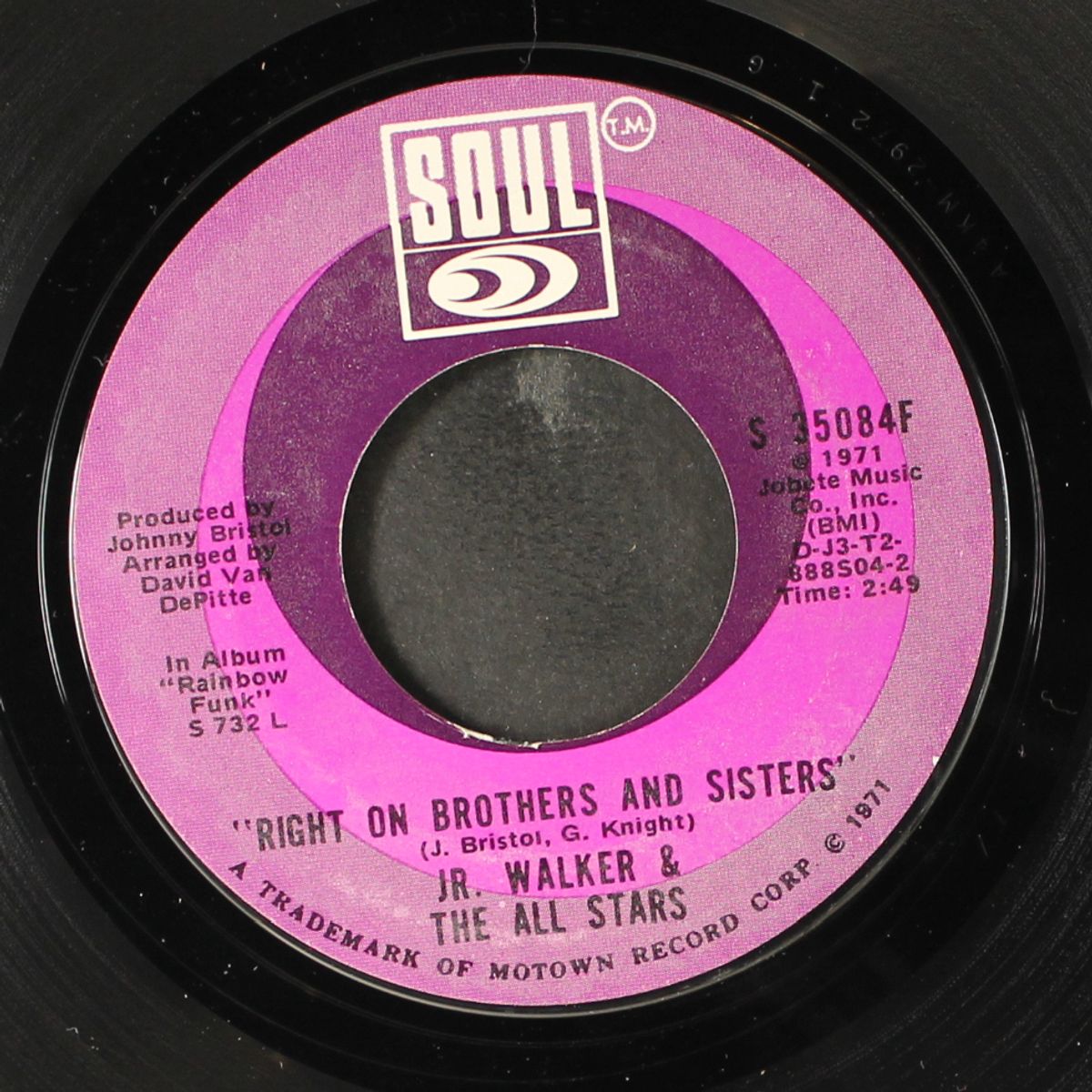 take me girl, i'm ready / right on brothers & sisters by JR. WALKER