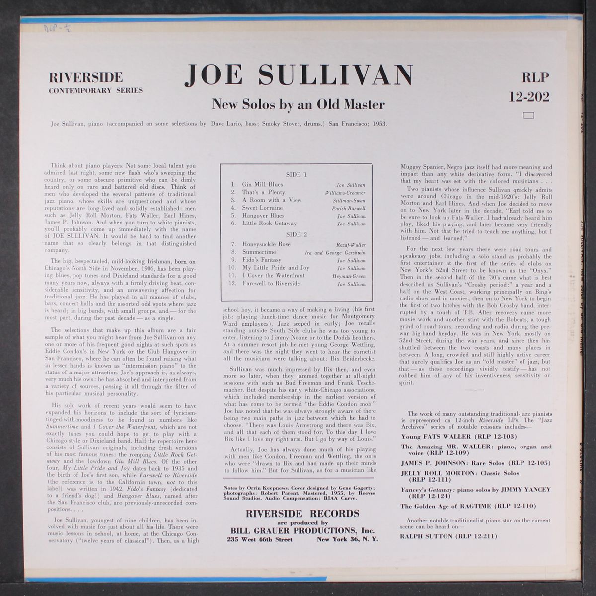 new solos by an old master by JOE SULLIVAN
