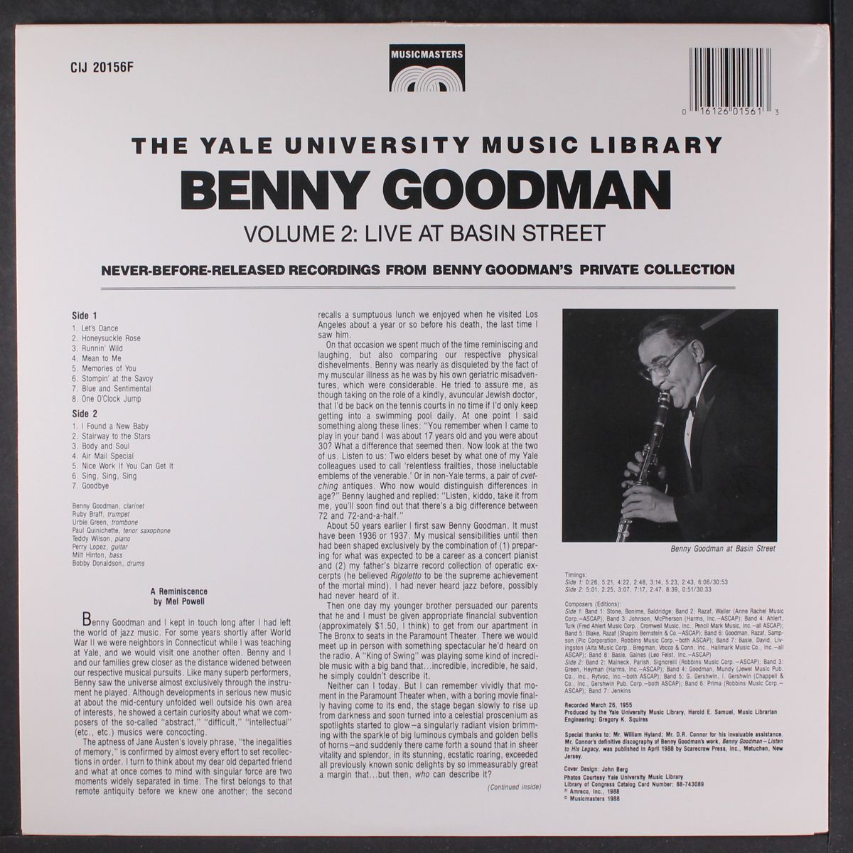 live at basin street vol. 2 by BENNY GOODMAN