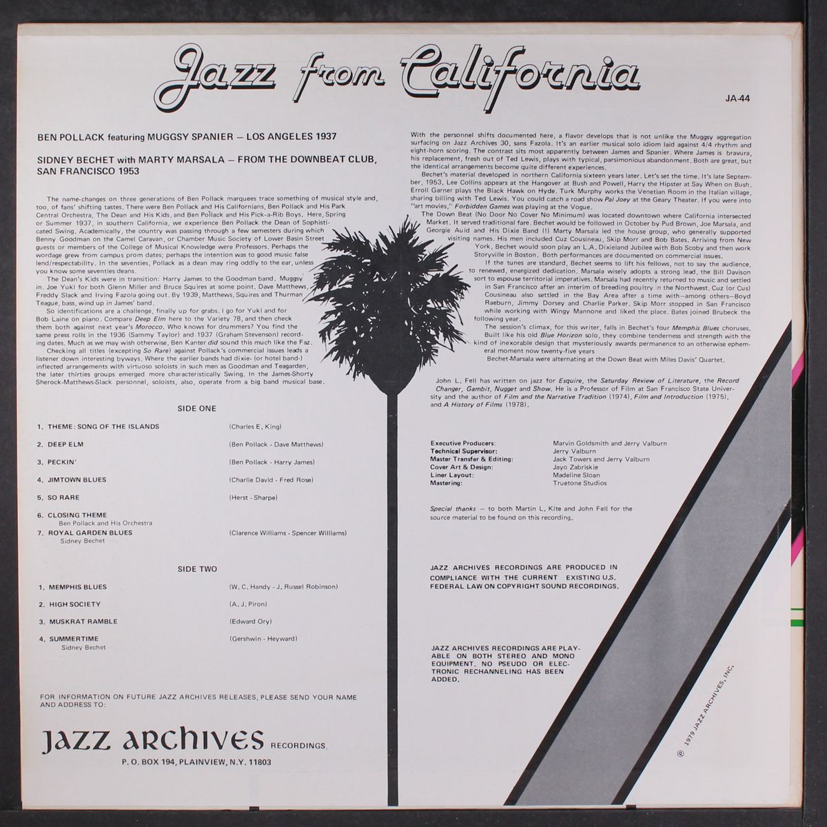 jazz from california by SIDNEY BECHET / MUGGSY SPANIER