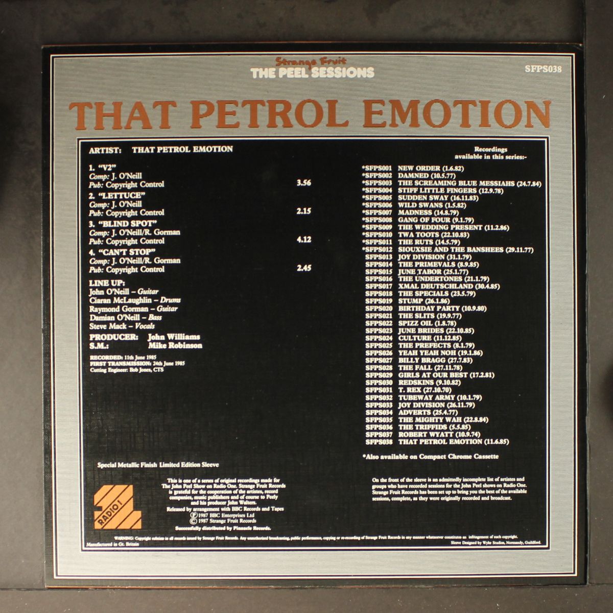 the peel sessions by THAT PETROL EMOTION