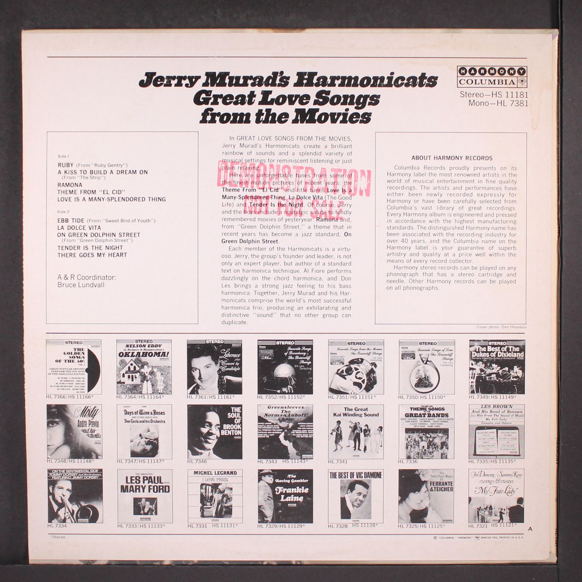 great love songs from the movies by JERRY MURAD'S HARMONICATS