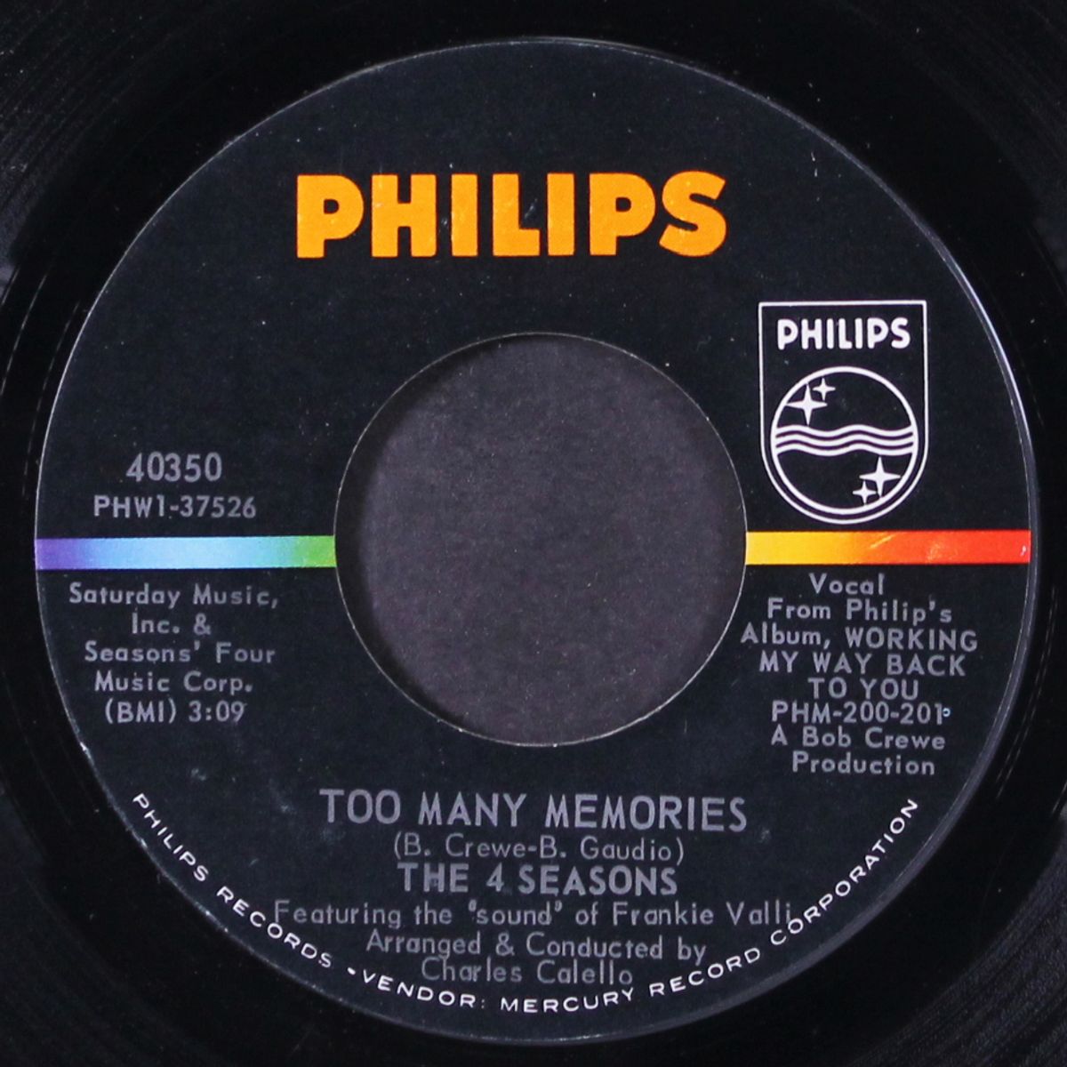working my way back to you / too many memories by FOUR SEASONS