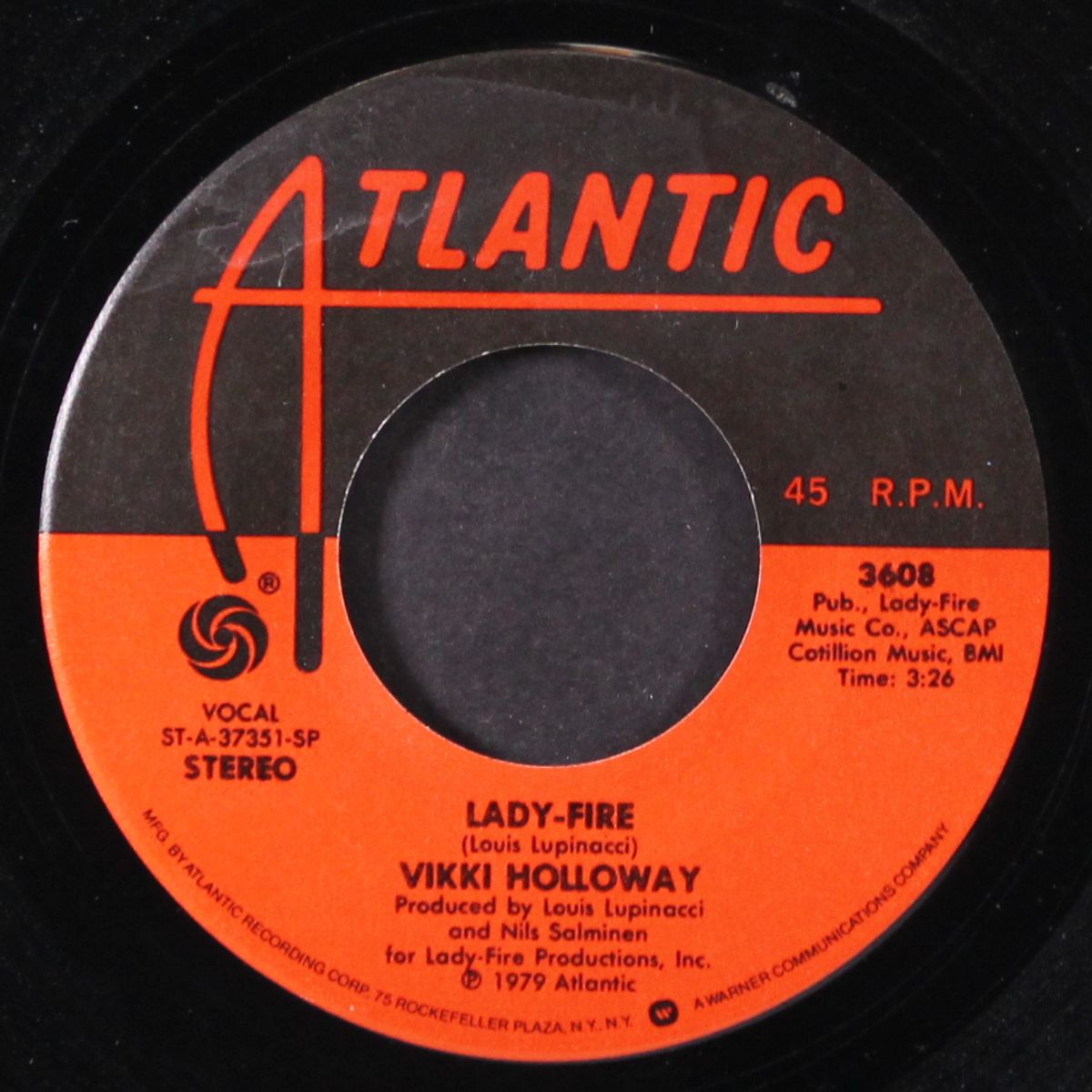 lady-fire / love me tonite by VIKKI HOLLOWAY