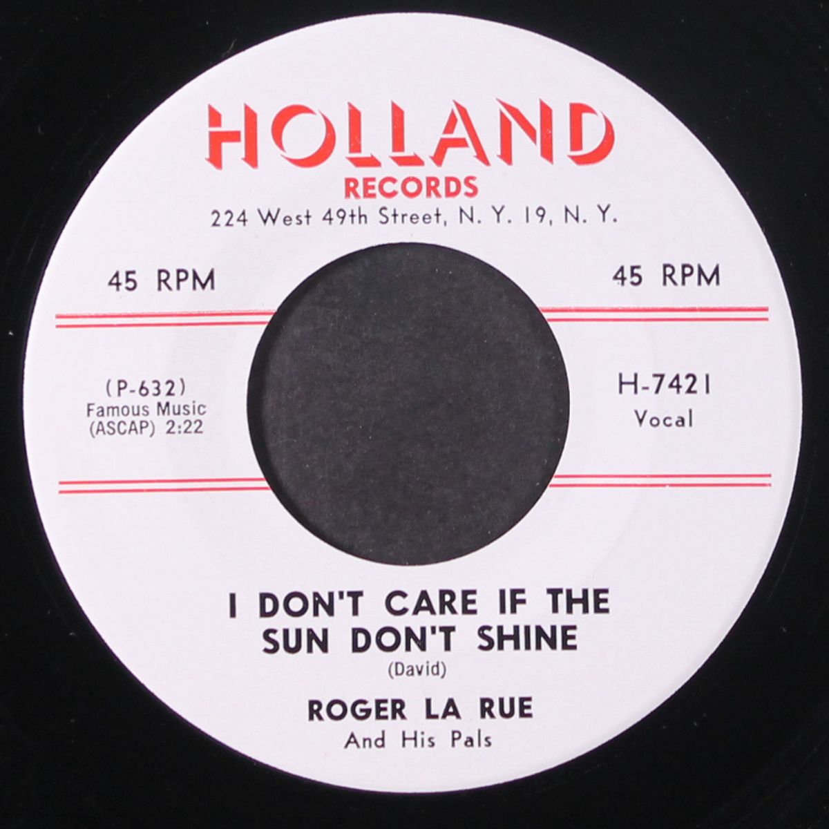 i don't care if the sun don't shine / if i were in your shoes by ROGER LA RUE