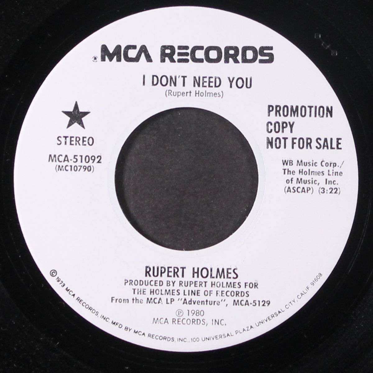i don't need you / same by RUPERT HOLMES