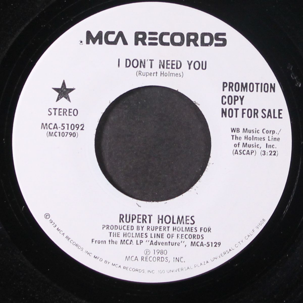 i don't need you / same by RUPERT HOLMES