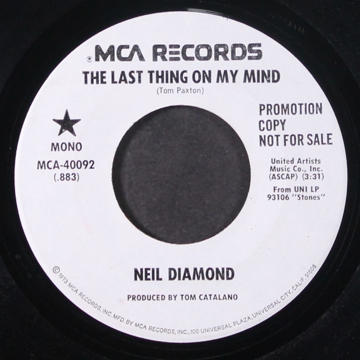 the last thing on my mind / mono by NEIL DIAMOND