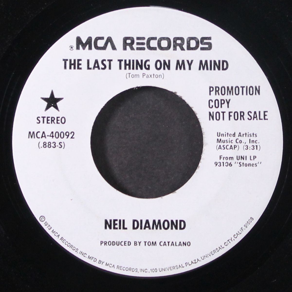 the last thing on my mind / mono by NEIL DIAMOND