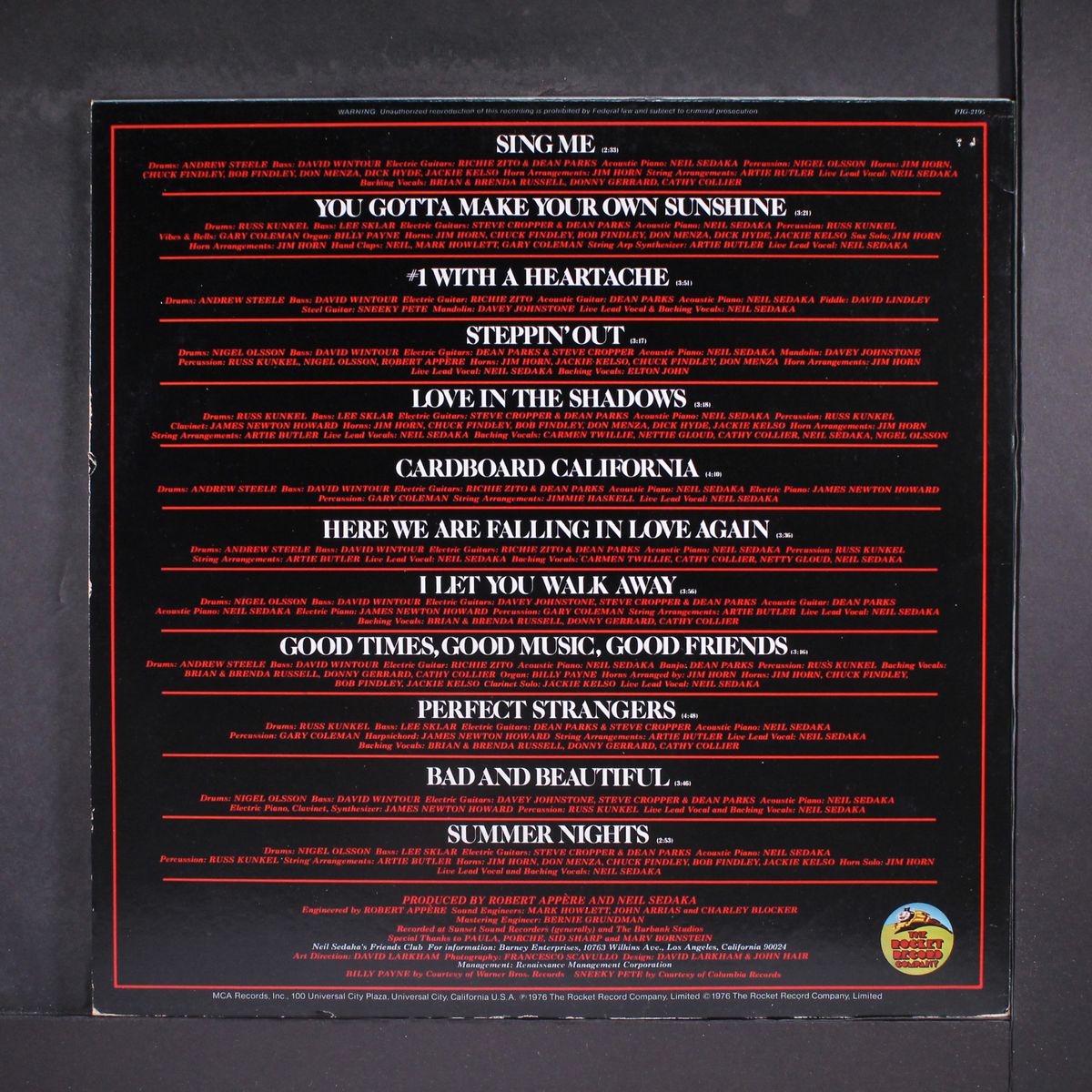 steppin' out by NEIL SEDAKA