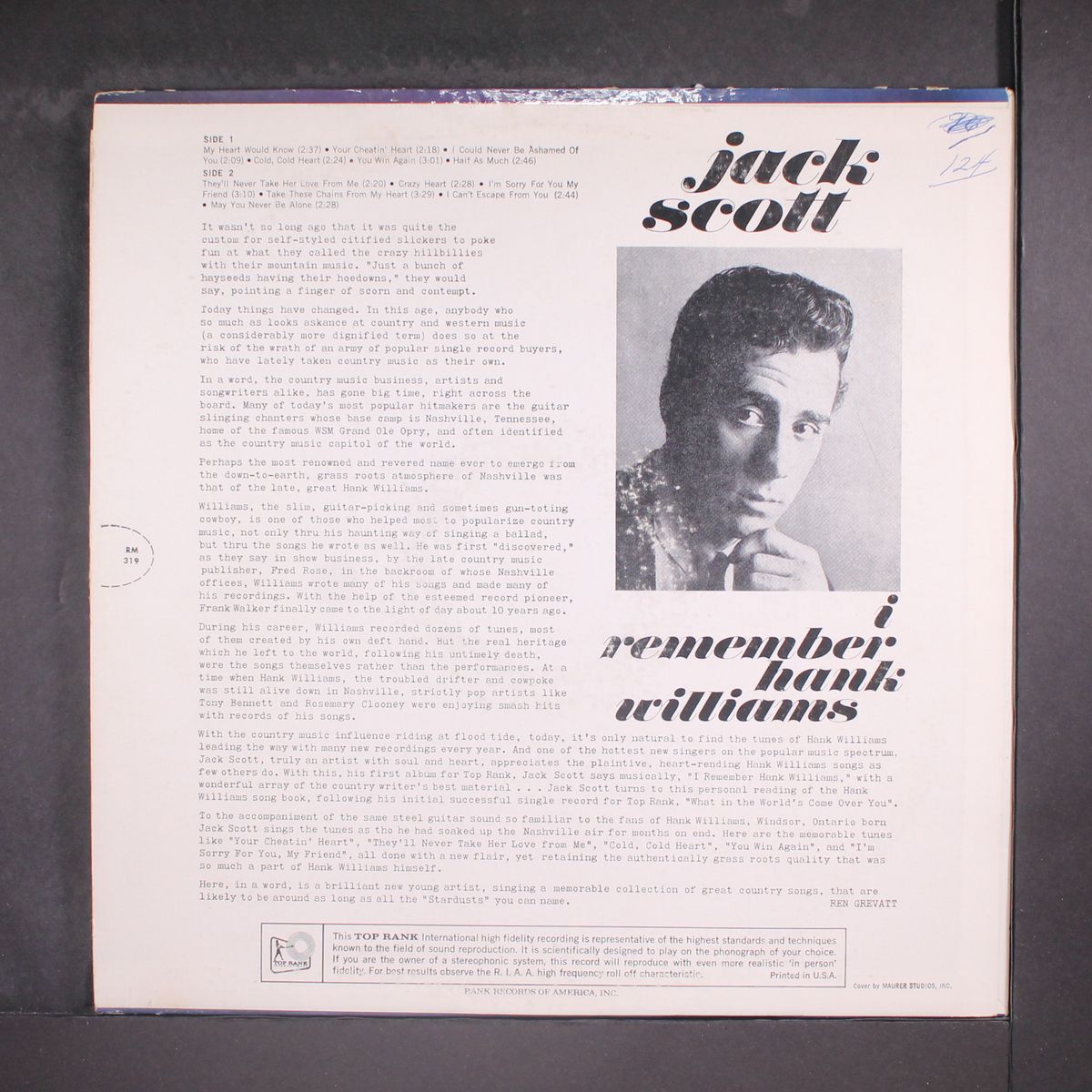 i remember hank williams by JACK SCOTT