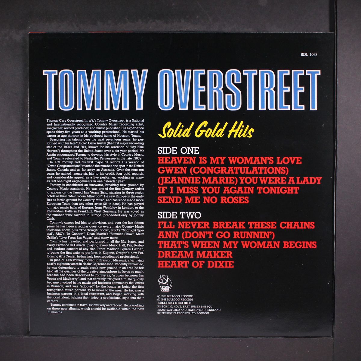 solid gold hits by TOMMY OVERSTREET