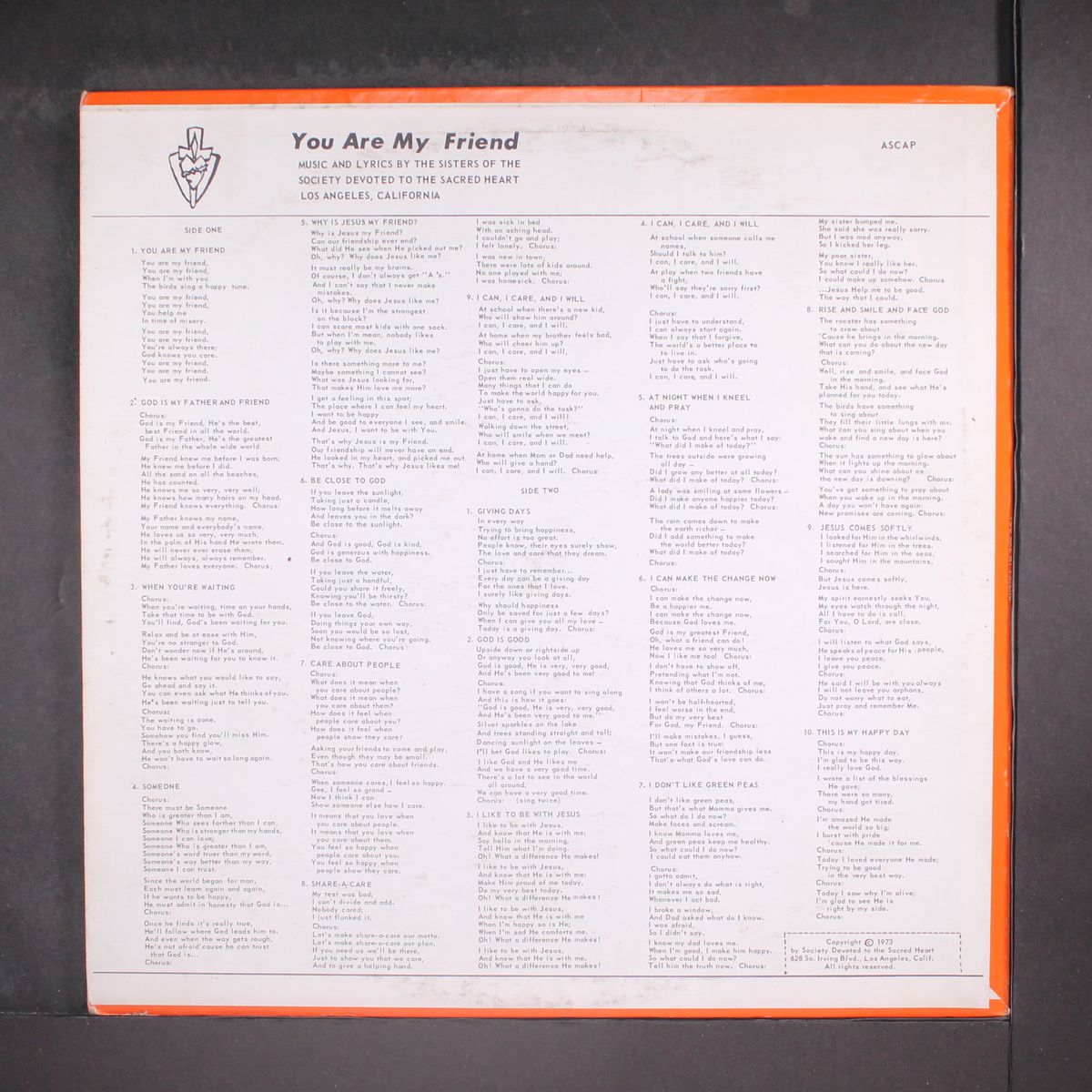 you are my friend by SISTERS OF THE SOCIETY DEVOTED TO THE SACRED HEART