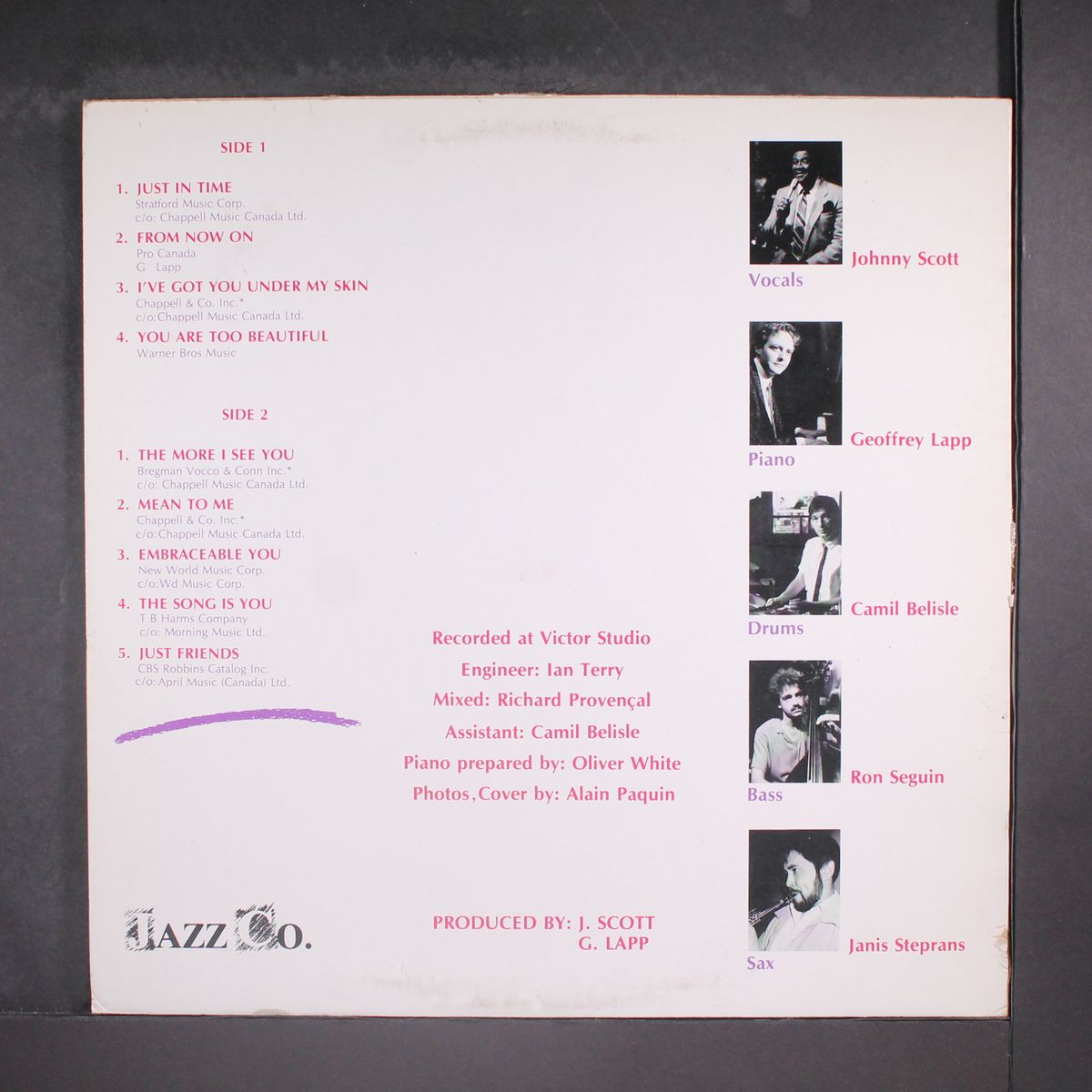 biddle's presents from now on by JOHNNY SCOTT