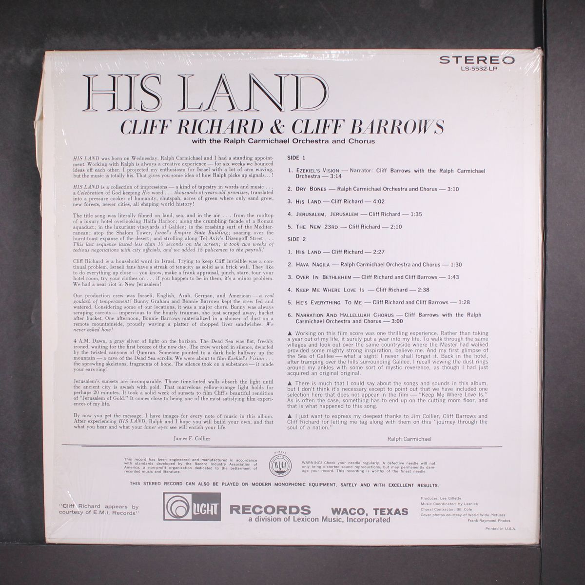 his land soundtrack by CLIFF RICHARD