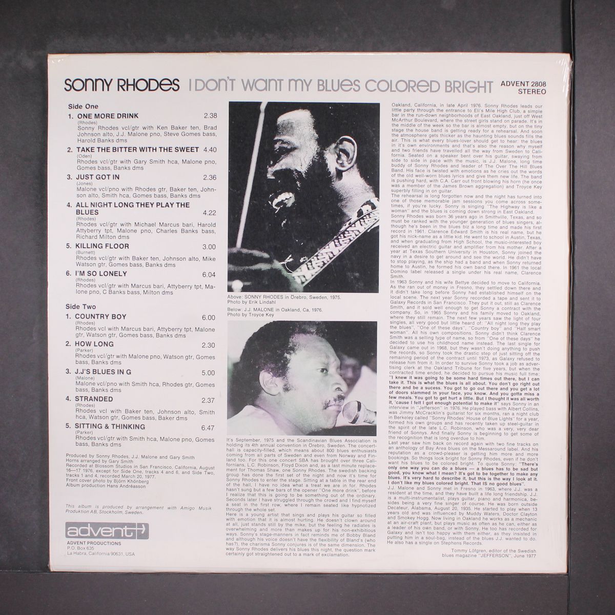 i don't want my blues colored bright by SONNY RHODES