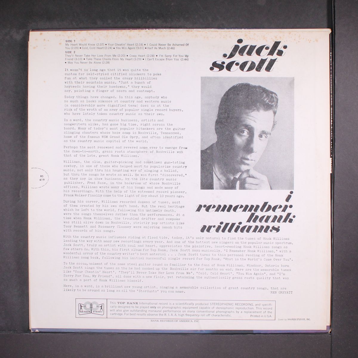 i remember hank williams by JACK SCOTT