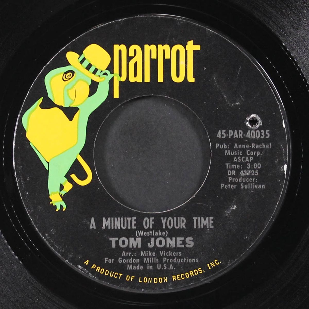 looking out my window / a minute of your time by TOM JONES