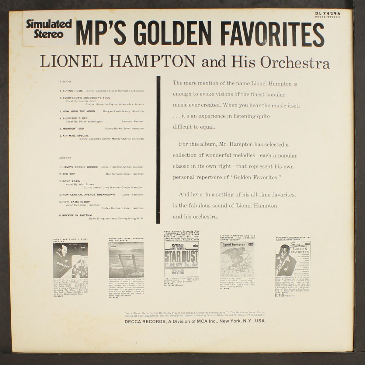 hamp's golden favorites by LIONEL HAMPTON