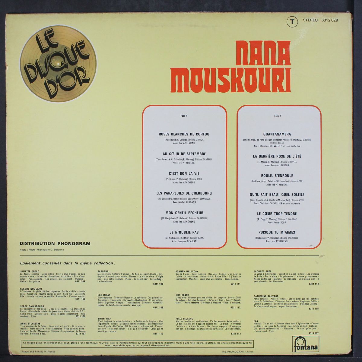 le disque d'or by NANA MOUSKOURI