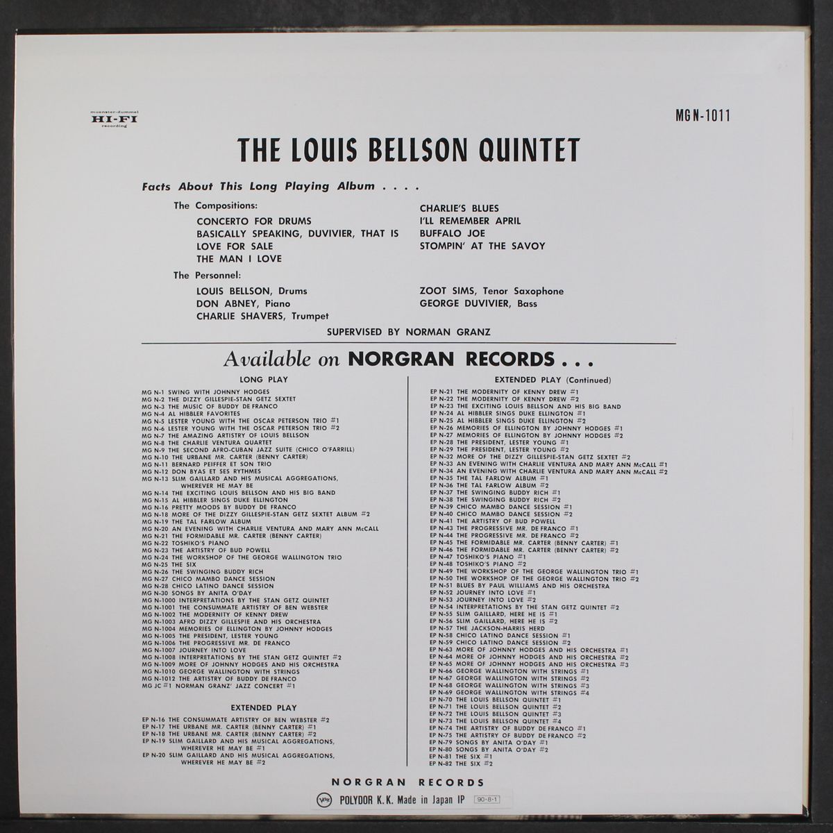 the louis bellson quintet by LOUIS BELLSON
