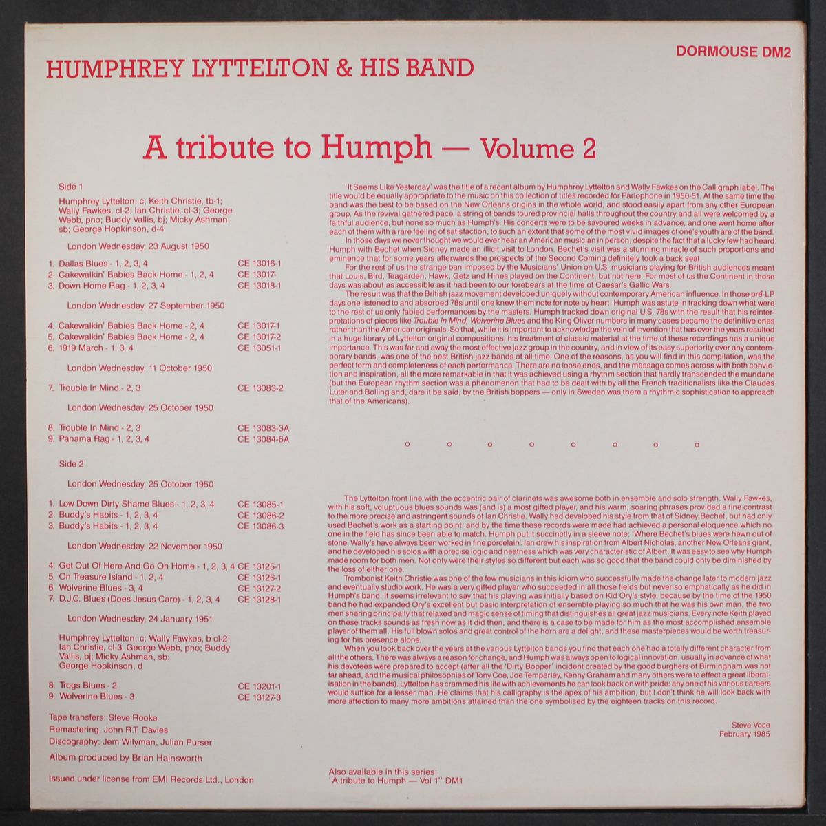 a tribute to humph, vol. 2 by HUMPHREY LYTTELTON