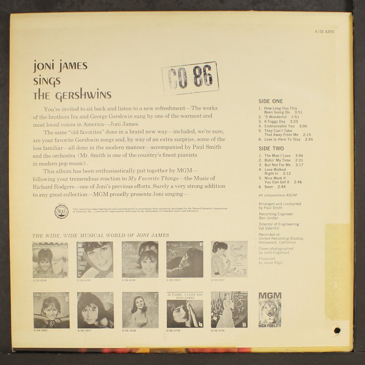 sings the gershwins by JONI JAMES
