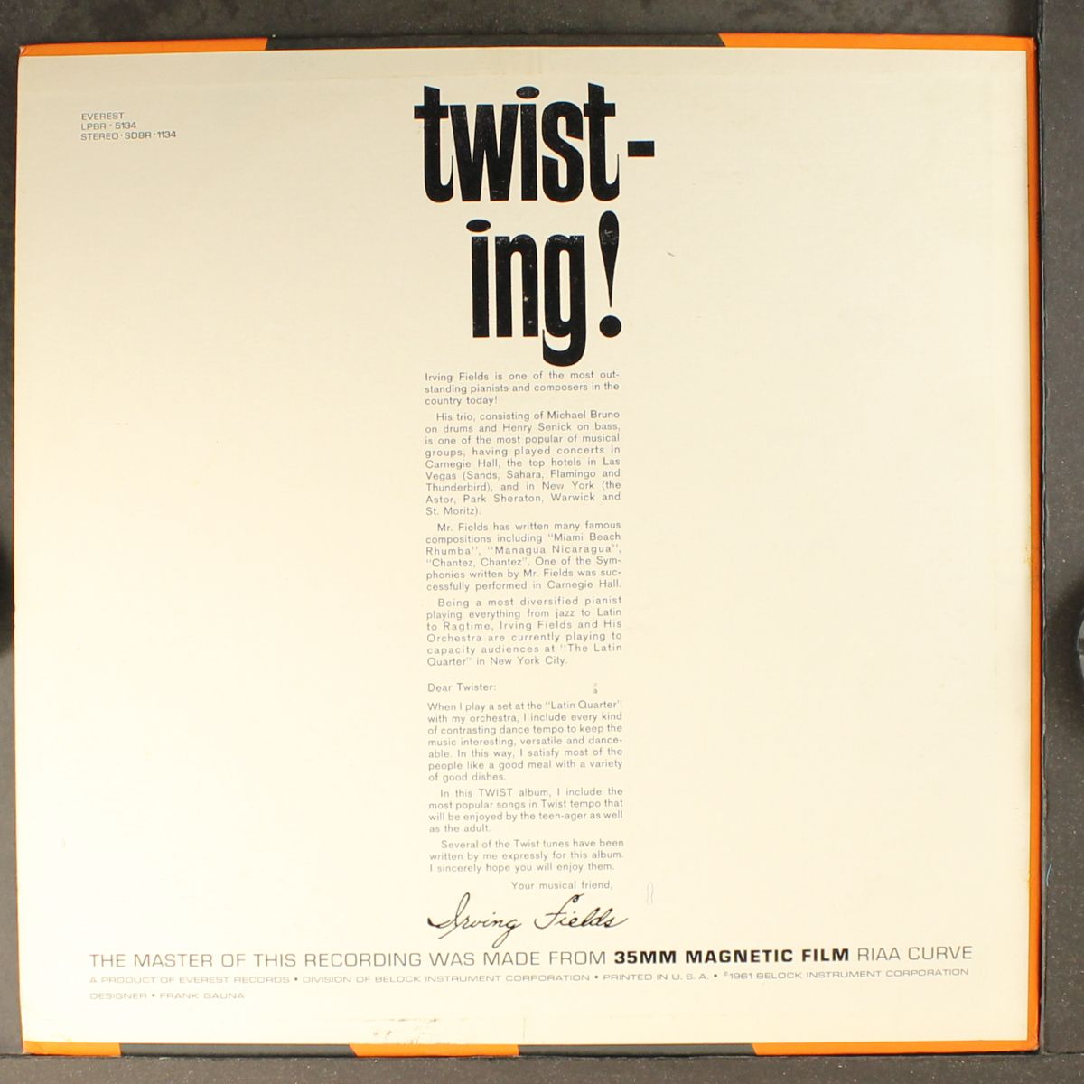 twisting! by IRVING FIELDS