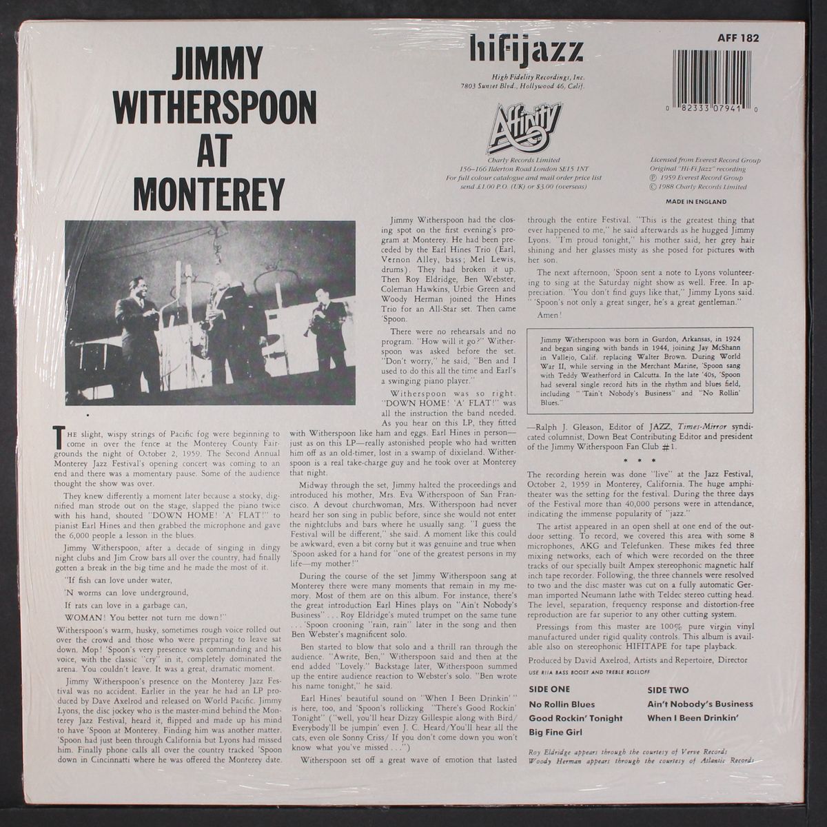 at the monterey jazz festival by JIMMY WITHERSPOON