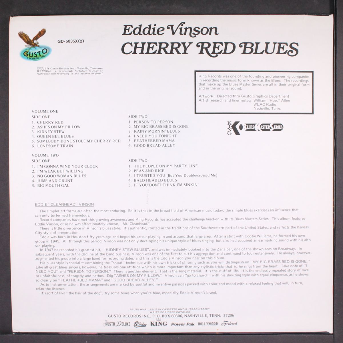 cherry red blues by EDDIE VINSON