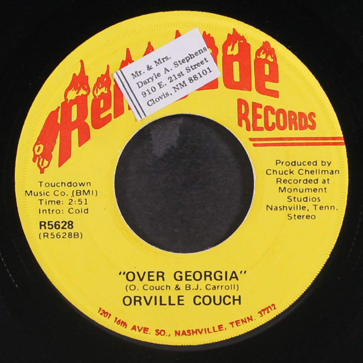 losin' my baby to a honky tonk / over georgia by ORVILLE COUCH
