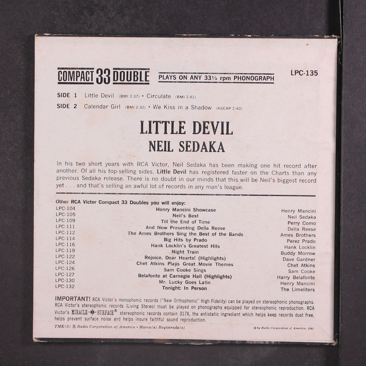 little devil by NEIL SEDAKA