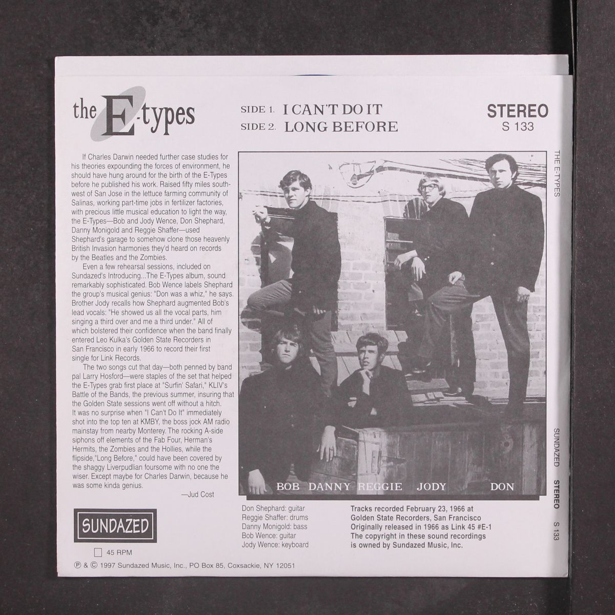 i can't do it / long before by E-TYPES
