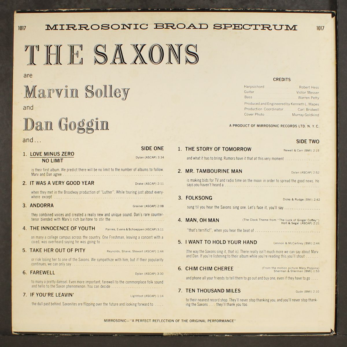love minus zero / no limit by SAXONS
