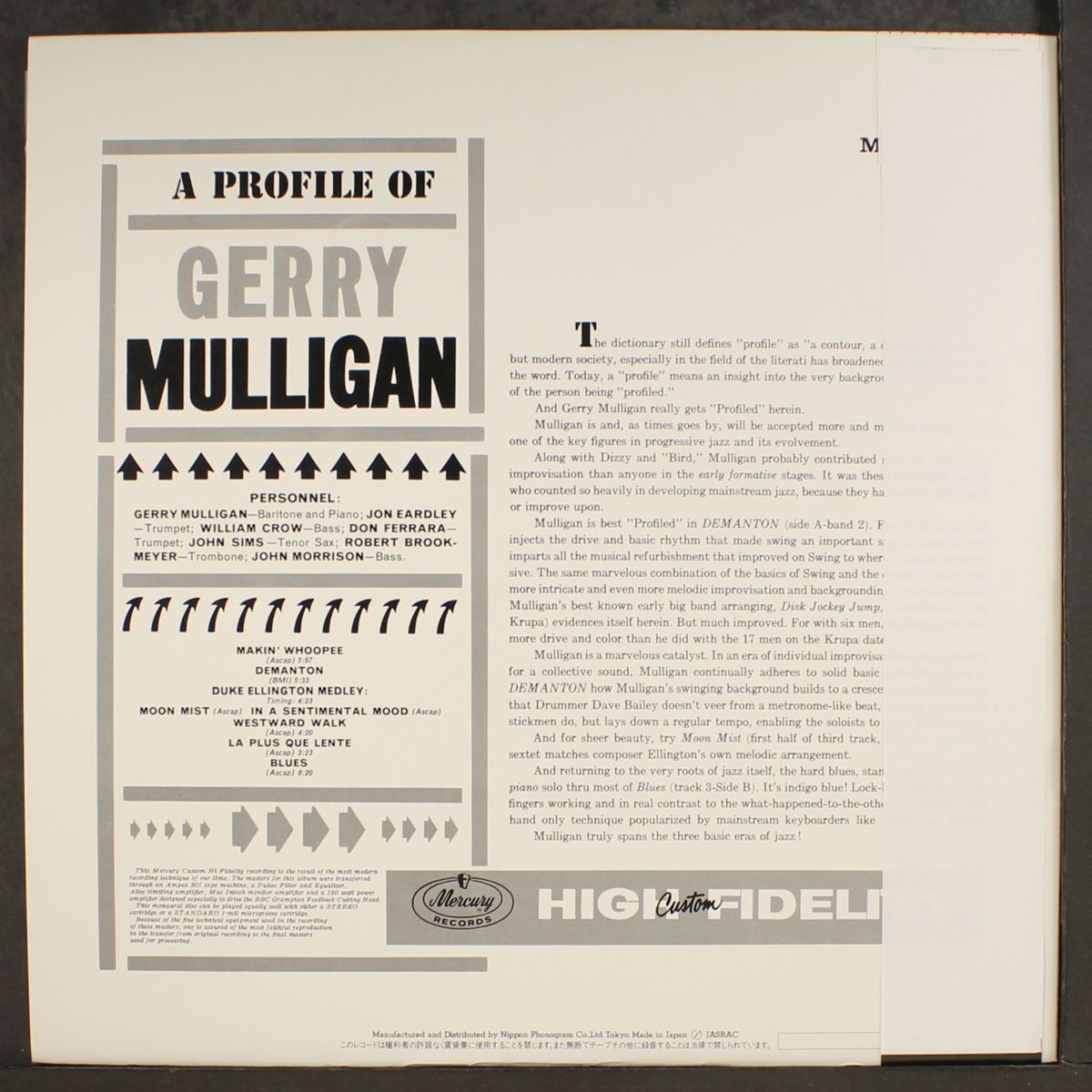 a profile of gerry mulligan by GERRY MULLIGAN