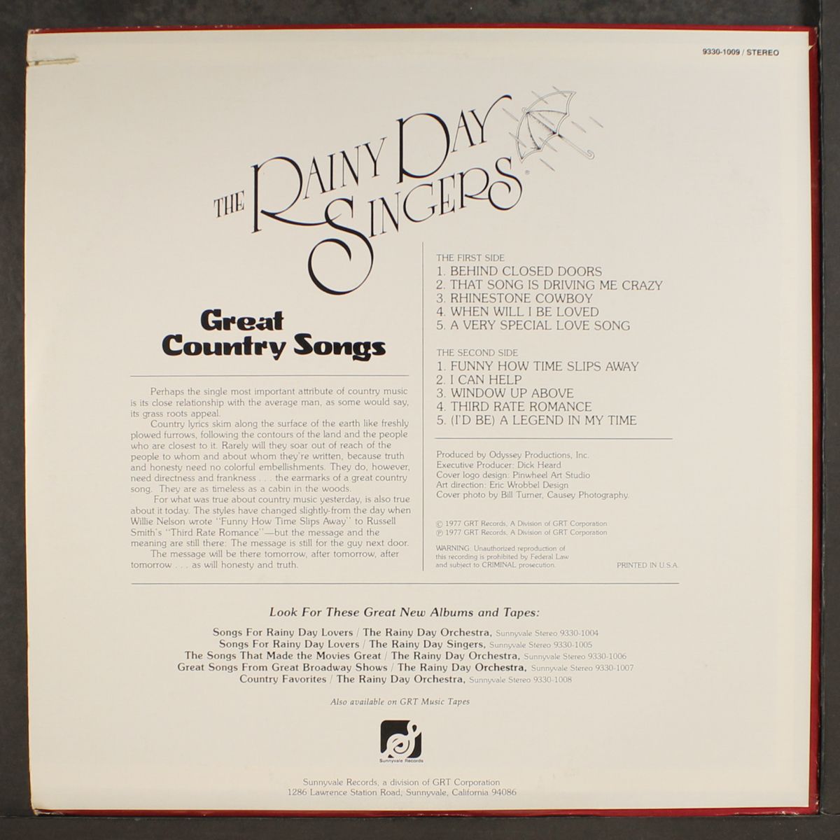 great country songs by RAINY DAY SINGERS