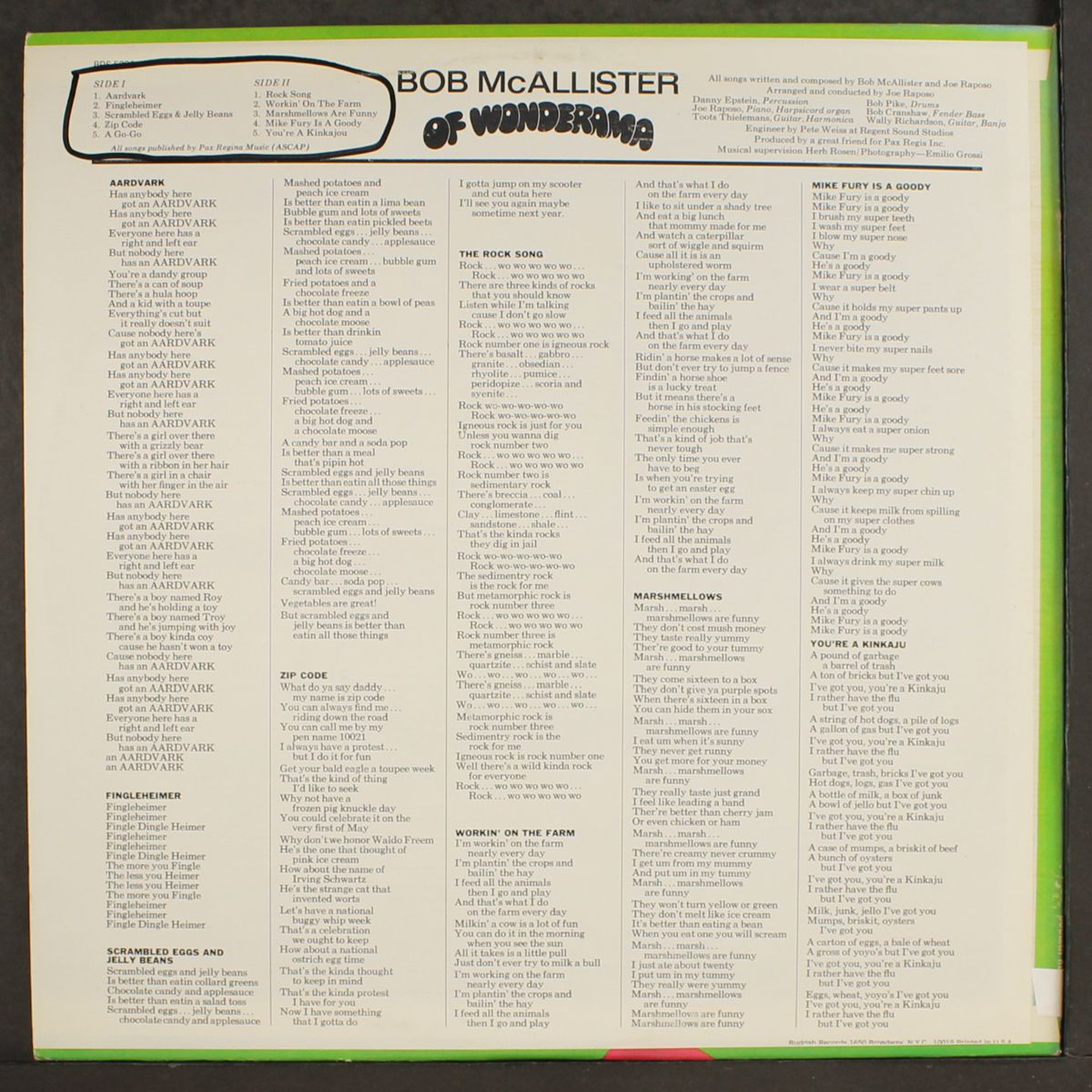 of wonderama by BOB MCALLISTER