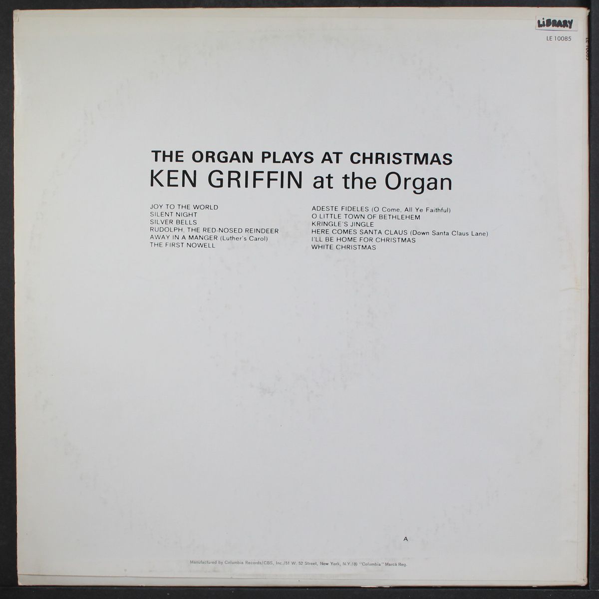 the organ plays at christmas by KEN GRIFFIN