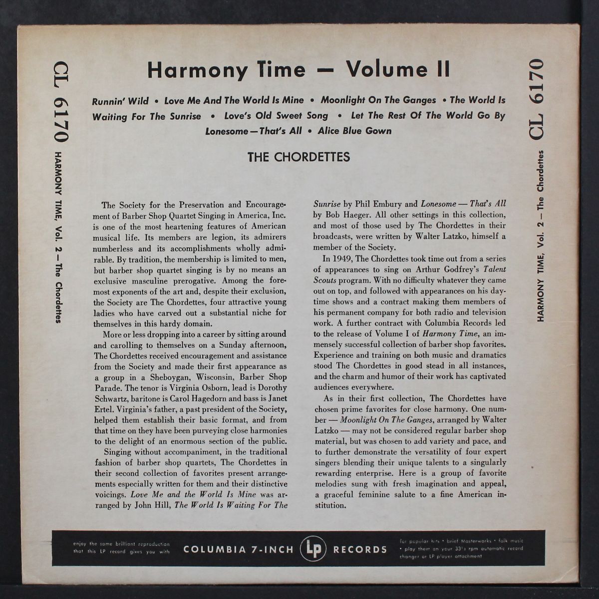 harmony time, vol. 2 by CHORDETTES