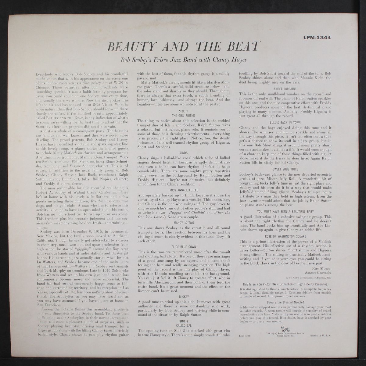 beauty and the beat by BOB SCOBEY