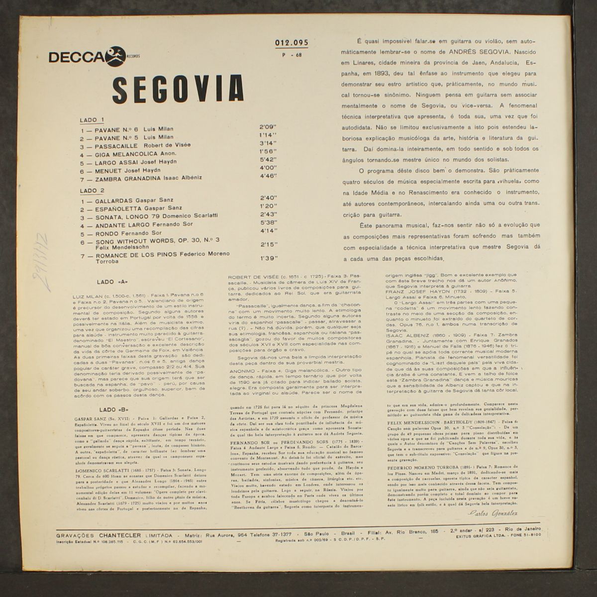 maestro segovia by ANDRES SEGOVIA