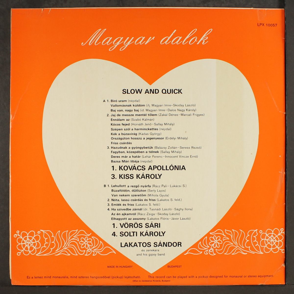 magyar dalok - slow and quick by SANDOR LAKATOS