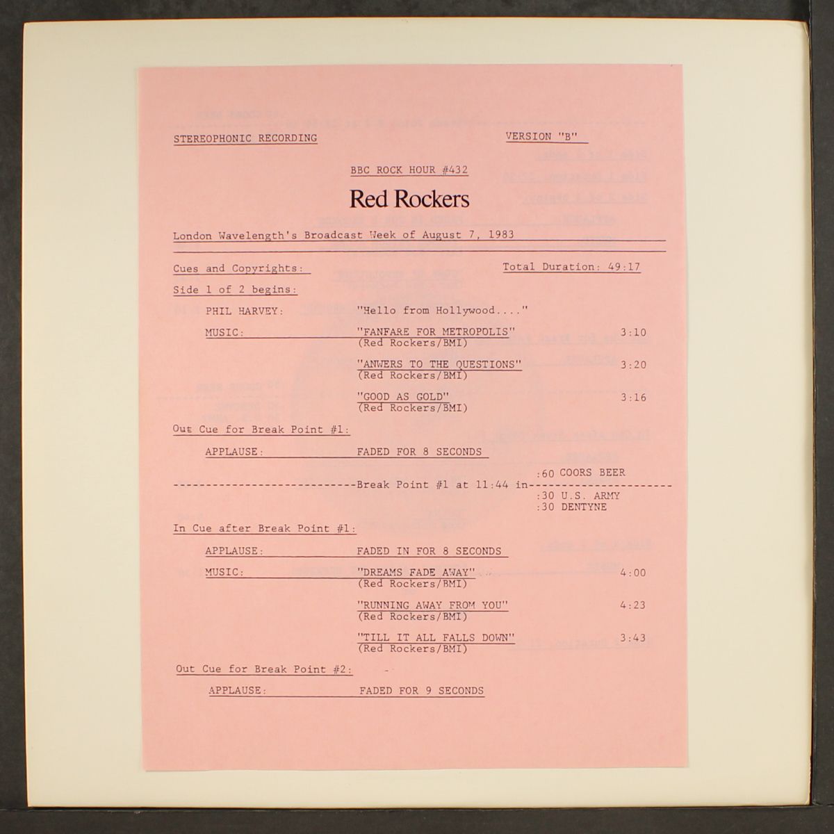 b.b.c. rock hour by RED ROCKERS
