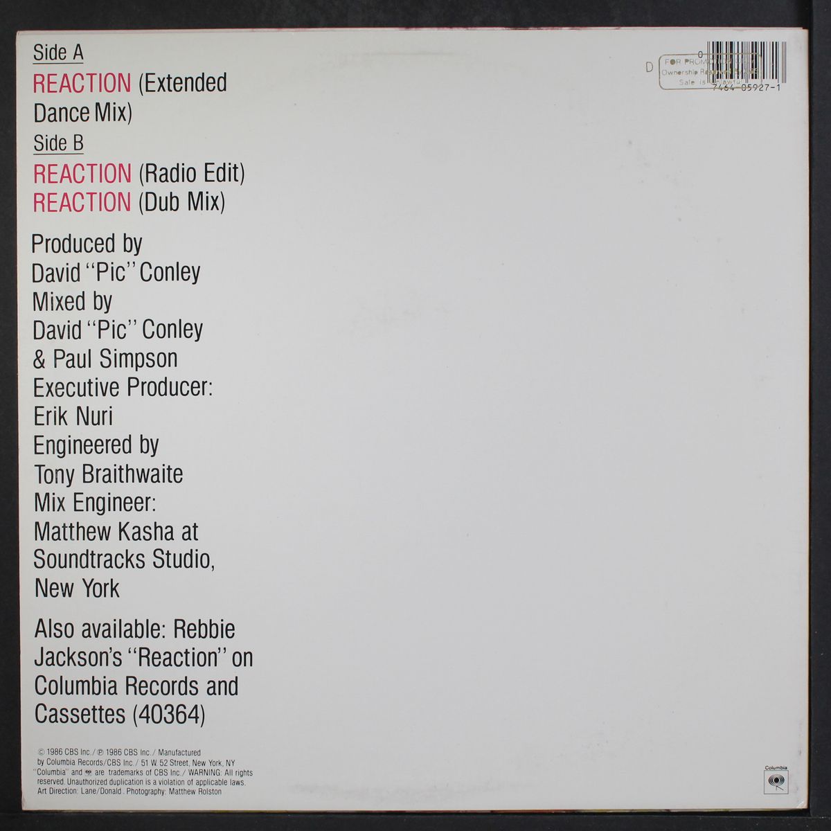 reaction by REBBIE JACKSON