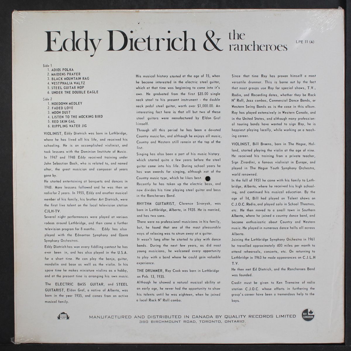 old-time country favorites by EDDY DIETRICH & RANCHEROES