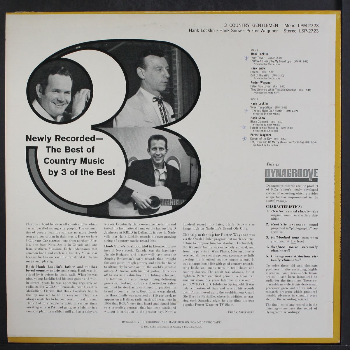 3 country gentlemen by HANK LOCKLIN, HANK SNOW, PORTER WAGONER