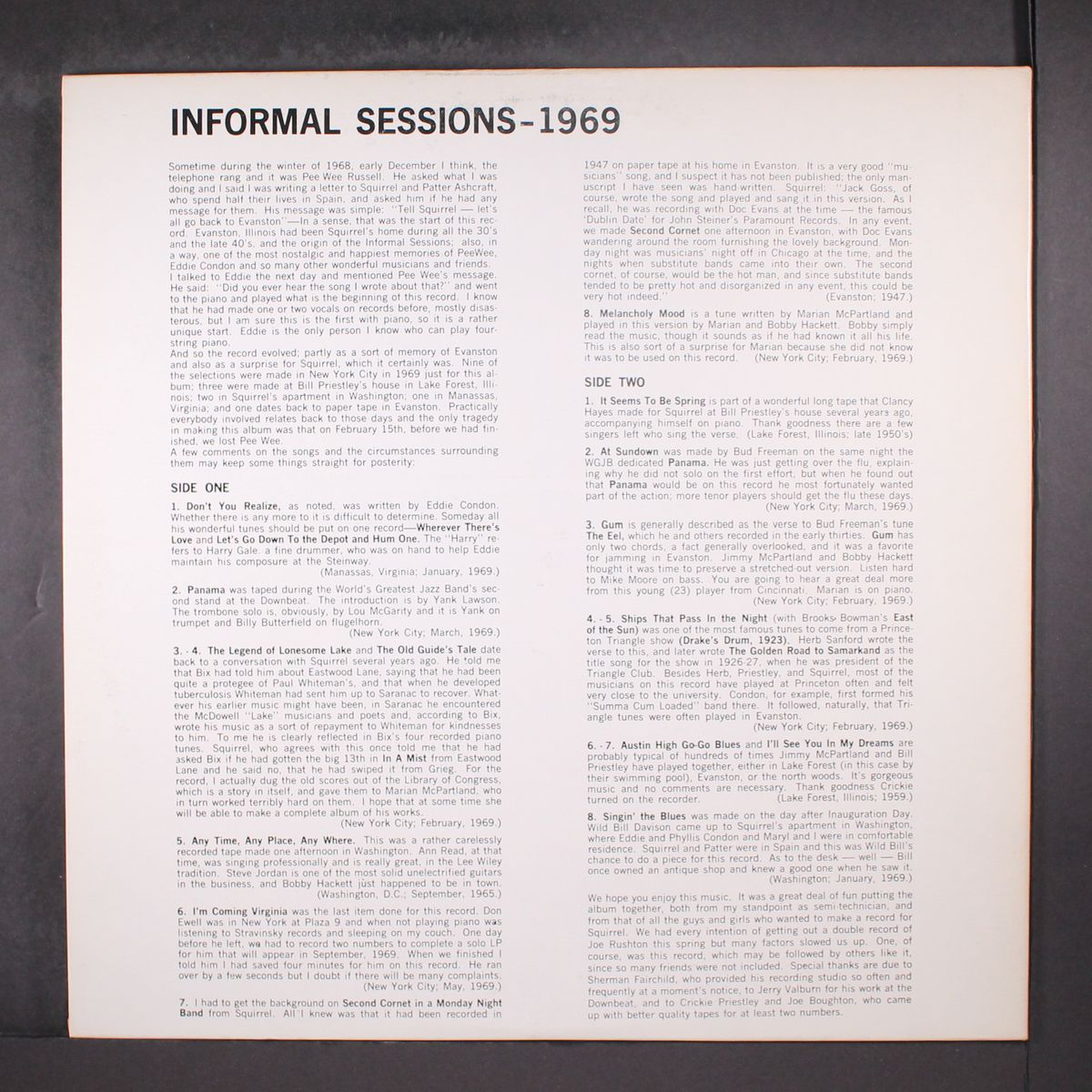 more informal sessions 1969 by VARIOUS