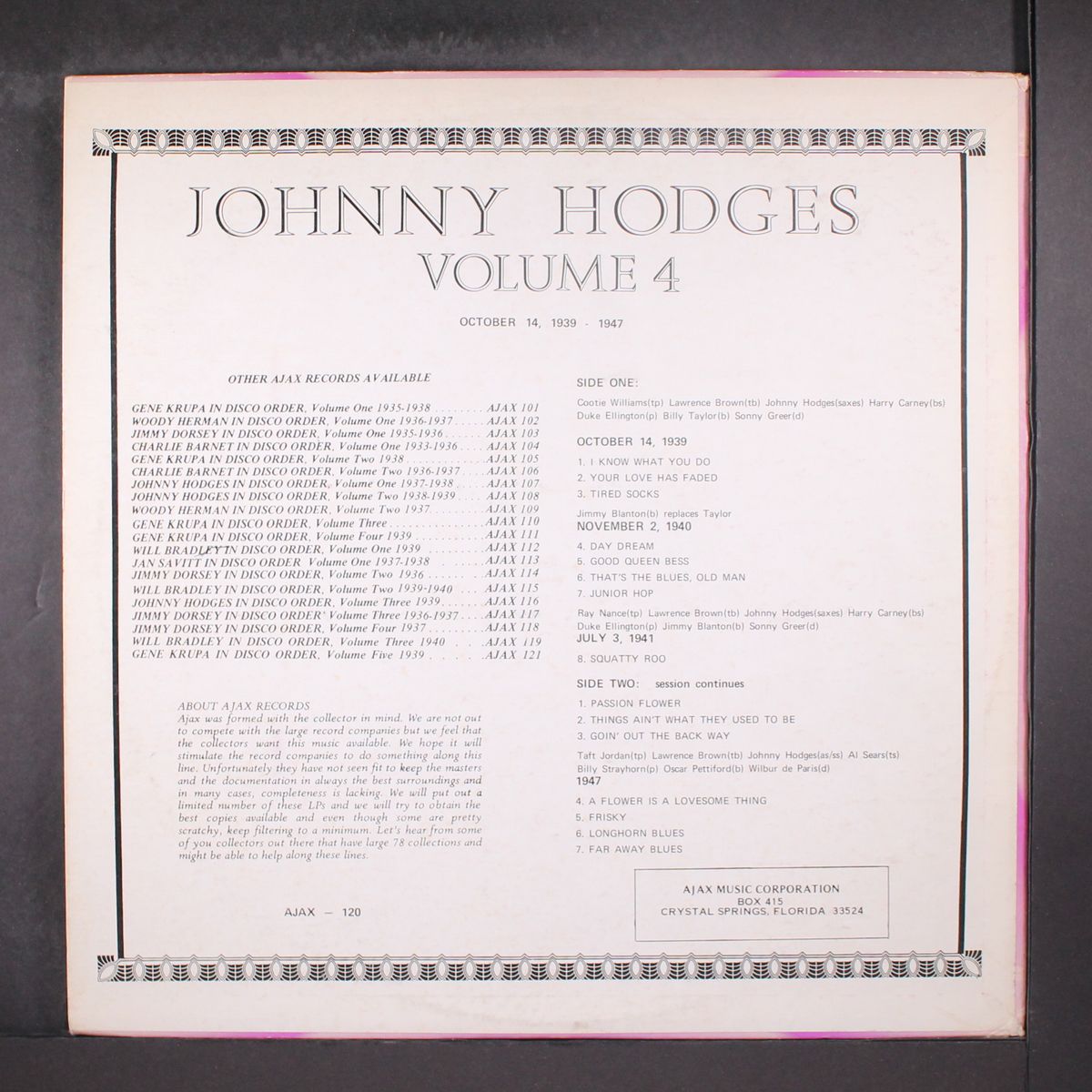 vol. 4 1939-47 by JOHNNY HODGES