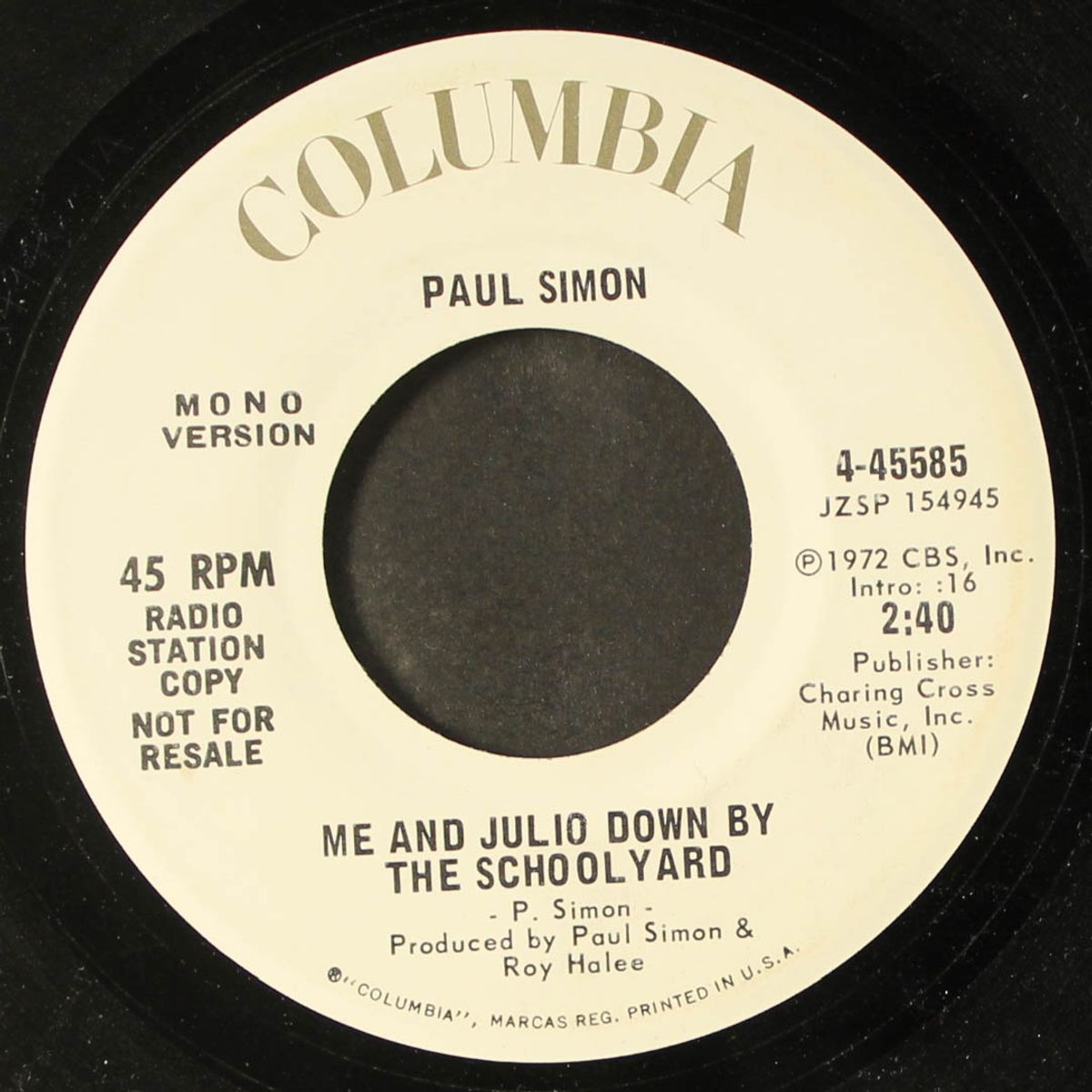 me and julio down by the schoolyard / mono by PAUL SIMON
